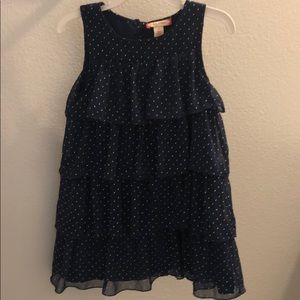 Navy polka dot dress by Ruby & Bloom
